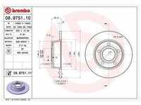 Brembo Bremsscheibe Hinterachse Voll [Hersteller-Nr. 08.9751.11] für Audi