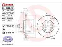Brembo Bremsscheibe Vorderachse Belüftet [Hersteller-Nr. 09.B463.11] für...