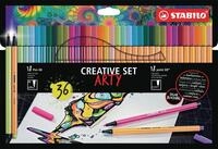Premium Filzstift STABILO Pen 68 und Fineliner STABILO point 88 ARTY Creative Set