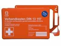 Betriebsverbandkasten MINI detect DIN 13157:2021-11 Orange mit Wandhalterung