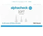 alphacheck soft Pen-Nadeln 8 mm inkl. alphacheck Entsorgungsbox 0,2 Liter