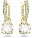Swarovski Stilla Drop-Ohrh&auml;nger Rundschliff, Wei&szlig;, 18k vergoldet