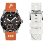 Tissot Seastar Wilson WNBA Herrenuhr Set mit wei&szlig;em Lederarmband T120.807.17.051.00