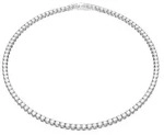 Swarovski Matrix Tennis Halskette Rundschliff, Wei&szlig;, Rhodiniert