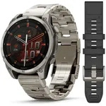 Garmin fēnix&reg; 8 - 47 mm AMOLED Sapphire Titan mit zus&auml;tzlichem Silikonarmband