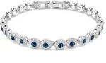 Swarovski Una Angelic Armband Rundschliff, Blau, Rhodiniert