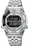 Seiko Digital Alarm Chronograph 37 mm Edelstahl Schwarz Herrenuhr HFL002P1