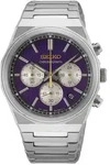 Seiko Chronograph Quarz 40 mm Edelstahlband Lila Herrenuhr HGK003P1