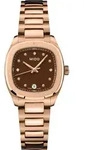 Mido Multifort TV 28 Quartz Ros&eacute;gold Braun mit Diamanten Damenuhr...