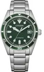 Citizen Automatik im Diver-Style, Edelstahl gr&uuml;n, 38.5mm Herrenuhr NJ0220-52X