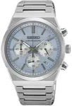 Seiko Chronograph Quarz 40 mm Edelstahlband Hellblau Herrenuhr SSB459P1
