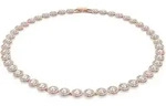Swarovski Una Angelic Halskette Rundschliff, Mittel, Wei&szlig;, 18k ros&eacute;vergoldet