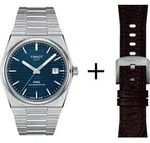 Tissot PRX Herrenuhr T137.407.11.041.00 Set mit braunem Lederarmband