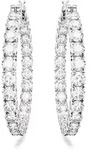 Swarovski Matrix Kreolen Rundschliff, Wei&szlig;, Rhodiniert
