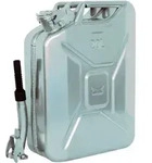 Metallkanister silber 20 Liter inkl. Ausgie&szlig;er + Halter Benzin Diesel