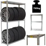 Reifenregal f&uuml;r 8 R&auml;der 180x120x40 cm 795 kg Reifenst&auml;nder Steckregal