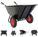 2-Rad Schubkarre XXL 290 L 300 kg Gartenschubkarre Hofkarre Schiebkarre Luftr...