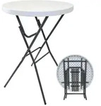 Stehtisch klappbar &Oslash; 80 cm Tischplatte H&ouml;he 110 cm Stahlgestell Partytisch Bi...