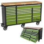 Werkstattwagen Star XXL 163 x 97 cm mit Gummibaumholz-Arbeitsplatte, 9 Schubl...