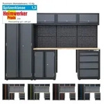 Werkstattwand 13-tlg. Werkstattschranksystem modular aus Stahl mit Holzarbeit...