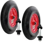 2x Schubkarrenrad Ersatzrad Vollgummi 4.80/4.00-8 mit Achse Stahlfelge