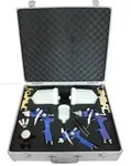 3x HVLP Spraypistole Lackierpistole Set Druckminderer Koffer Spritzpistole Luft