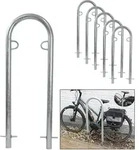 5 x Fahrradanlehnb&uuml;gel 111,5 x 40 cm Stahl feuerverzinkt &Oslash; 49 mm Einbetoniere...