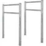 2x Fahrradanlehnb&uuml;gel mit Knieholm 115x75 cm Stahl feuerverzinkt &Oslash; 60 mm zum...
