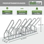 Fahrradst&auml;nder f&uuml;r 6 Fahrr&auml;der 210x40x85 cm Stahl feuerverzinkt 2x3...