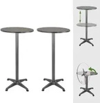 2x Stehtisch 2in1 Bistrotisch Alu klappbar h&ouml;henverstellbar 70/115 cm &Oslash; 60...