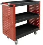 Etagenwagen 3 Etagen Stahl rot Werkzeugwagen 70 x 39 x 79 cm auf Rollen bis 3...