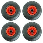4x Sackkarrenrad Luftrad 260x85 mm 3.00-4 Nabe &Oslash; 20 mm robustes 4 PR Gewebe...