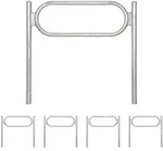 5x Fahrradanlehnb&uuml;gel 115 x 124 cm Stahl feuerverzinkt &Oslash; 60 mm Einbetonieren ...