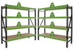 2x Industrieregal Milo 200x190x60 cm steckbar, erweiterbar 4 Ebenen 4 Tonnen ...