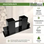 Holzstapelhilfe 2er Set Halterung 34 x 10 cm lackierter Stahl schwarz Holzsta...