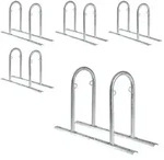 5 x Fahrradanlehnb&uuml;gel 140 x 88 cm Stahl feuerverzinkt &Oslash; 50 mm grau...