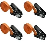 4x Ratschen Spanngurt Spanngurte Orange 1-tlg 4m 0,8t 800kg Schwarzes Schloss