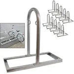 10 x Fahrradanlehnb&uuml;gel 90 x 84 cm Stahl feuerverzinkt &Oslash; 49 mm grau...