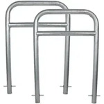 2 x Fahrradanlehnb&uuml;gel 78 x 115 cm Stahl feuerverzinkt &Oslash; 60 mm grau...