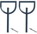 2x Fahrradanlehnb&uuml;gel 118x56cm Stahl &Oslash;60mm einbetonieren feuerverzinkt...