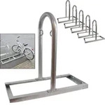 5 x Fahrradanlehnb&uuml;gel 90 x 84 cm Stahl feuerverzinkt &Oslash; 49 mm grau...