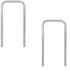 2x Fahrradanlehnb&uuml;gel 115x58 cm Stahl feuerverzinkt &Oslash; 48 mm zum...