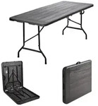 Buffettisch Klapptisch 180 x 75 cm Holzoptik klappbar Kunststoff Gartentisch ...