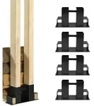 Holzstapelhilfe 4er Set Halterung 34 x 10 cm lackierter Stahl schwarz Holzsta...
