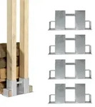 4er Set Holzstapelhilfe feuerverzinkter Stahl 34x10x15 cm Holzstapelhalter Set...