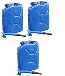 Metallkanister Dieselkanister 20l 3x Benzinkanister + Ausgie&szlig;er dunkelblau...
