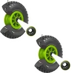 2x Sackkarrenrad PU-Rad 260x85 mm 3.00-4 75 mm zentrierte Nabe &Oslash; 20 mm gr&uuml;n...