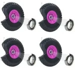 4x Sackkarrenrad PU-Rad 260x85 mm 3.00-4 60 mm versetze Nabe &Oslash; 20 mm pink...