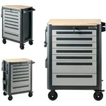 Werkstattwagen 99x82 cm Werkzeugwagen 7 Schubladen mit Holzplatte Einlassgriffe...