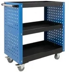 Etagenwagen 3 Etagen Stahl blau Werkzeugwagen 70x39x79 cm auf Rollen, bis 300...